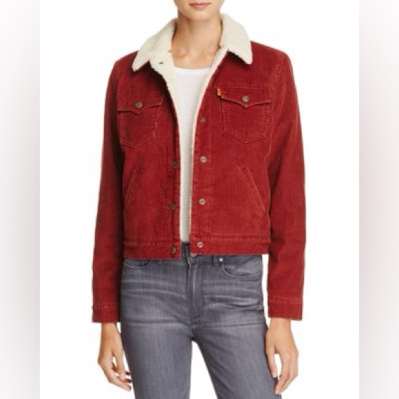 Levi’s Corduroy Sherpa-Lined Trucker Fall Winter Jacket - M - Picture 3 of 10